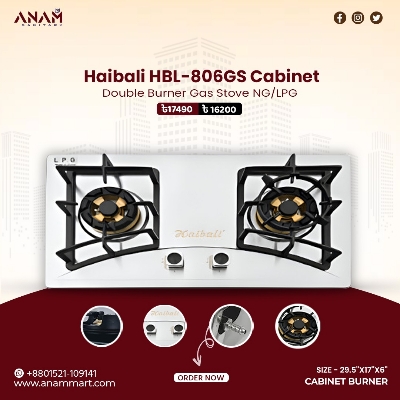 Picture of Haibali HBL-806GS Cabinet Double Burner Gas Stove NG/LPG