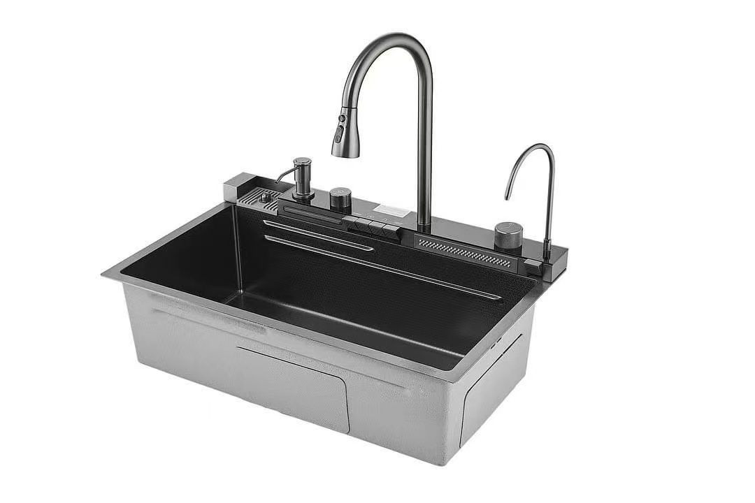 Picture of Advanced Technology Handmade Smart Waterfall Multifunction Kitchen Sink -7546