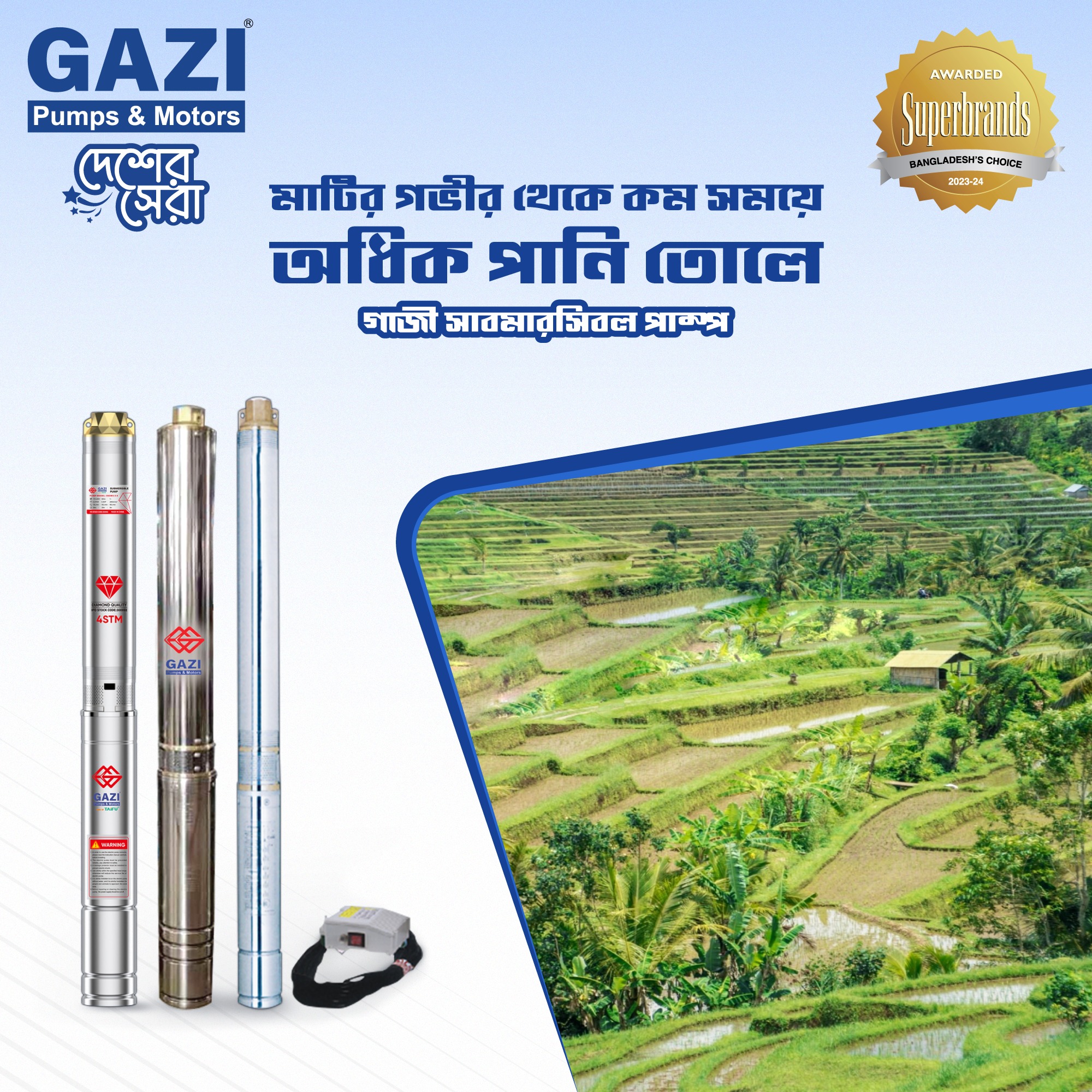 Picture of Gazi 3SDM3.5-16 1.00HP Submersible Pump