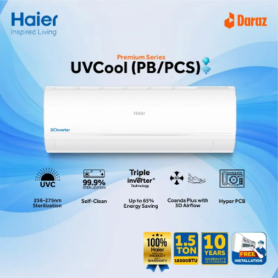 Picture of Haier 1.5 Ton Virus Killer UVCool Inverter AC - (HSU-18UVCool:(INV)(Wifi)(3DF)(PCS))