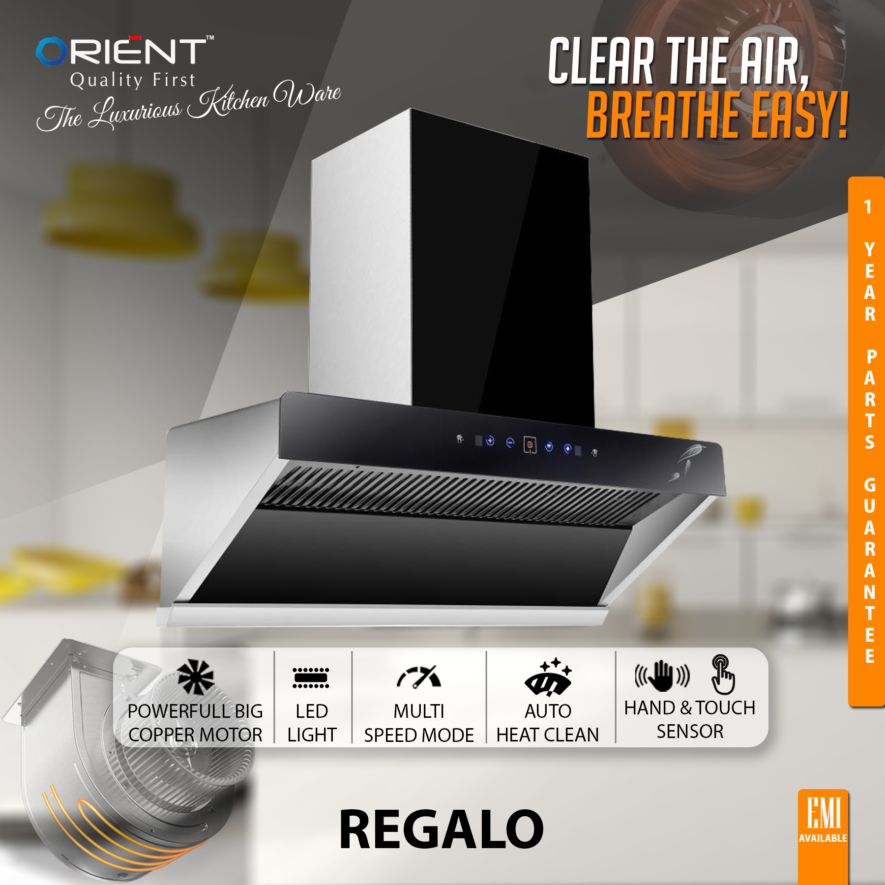 Picture of Orient KITCHEN HOOD CHIMNEY REGALO