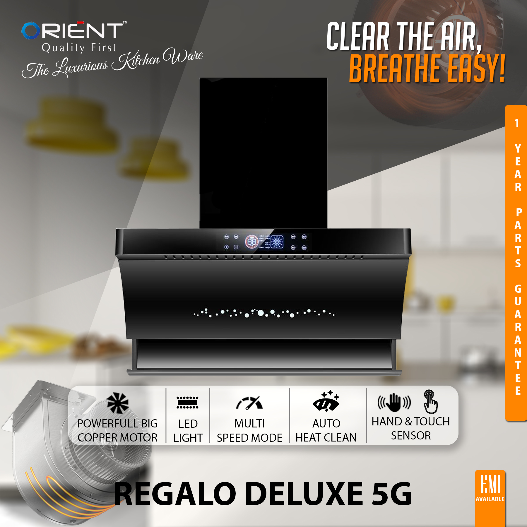 Picture of ORIENT KITCHEN HOOD CHIMNEY REGALO DELUXE