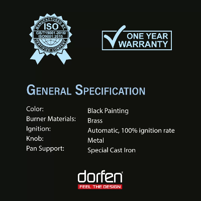 Picture of DORFEN Built-in-HOB Glass Top 2 Gas Stove, DF-GB2C NG