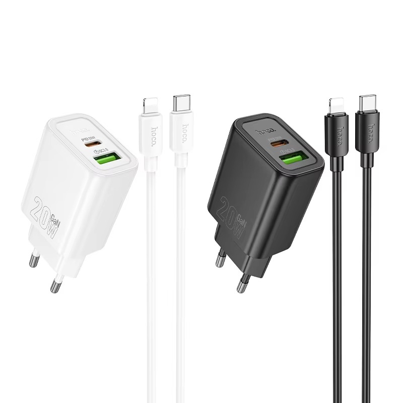 Picture of Hoco N61 Gentle PD20W+QC3.0 charger set(C to C)(EU)
