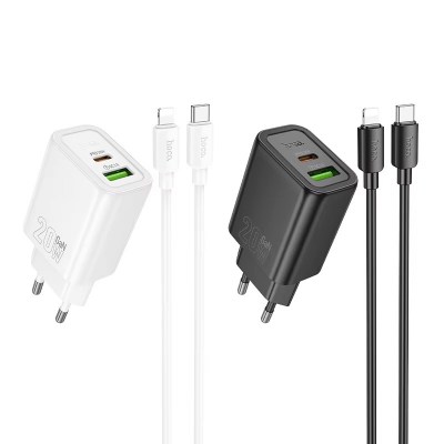 Picture of Hoco N61 Gentle PD20W+QC3.0 charger set(C to C)(EU)