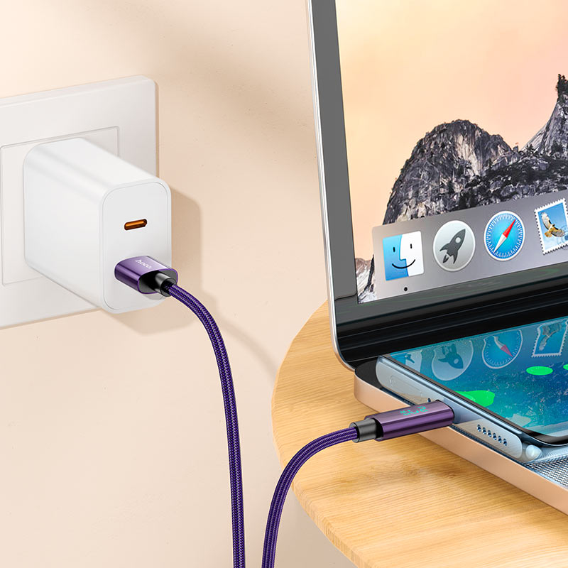 Picture of Hoco U125 Benefit 5A 66W charging data cable with display Type-C