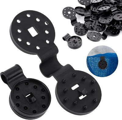 Picture of Cloth Clips (20 Pcs) Round Plastic Sunshade Clips Black Shade Netting Clips Tarp Clips
