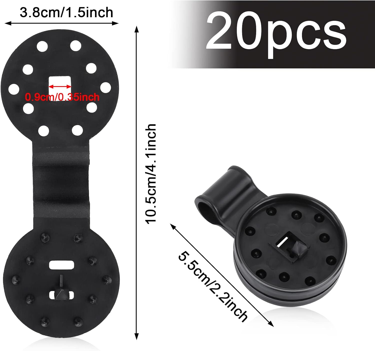 Picture of Cloth Clips (20 Pcs) Round Plastic Sunshade Clips Black Shade Netting Clips Tarp Clips