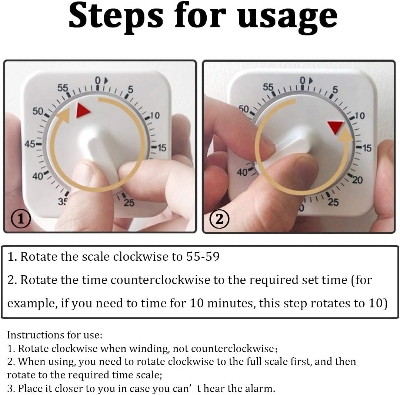 Picture of Kitchen Timer,60 Minutes/1 Hour Count Down Alarm Reminder