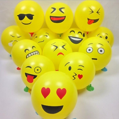 Picture of Emoji Smiley Face Air Balloons - 100 pcs
