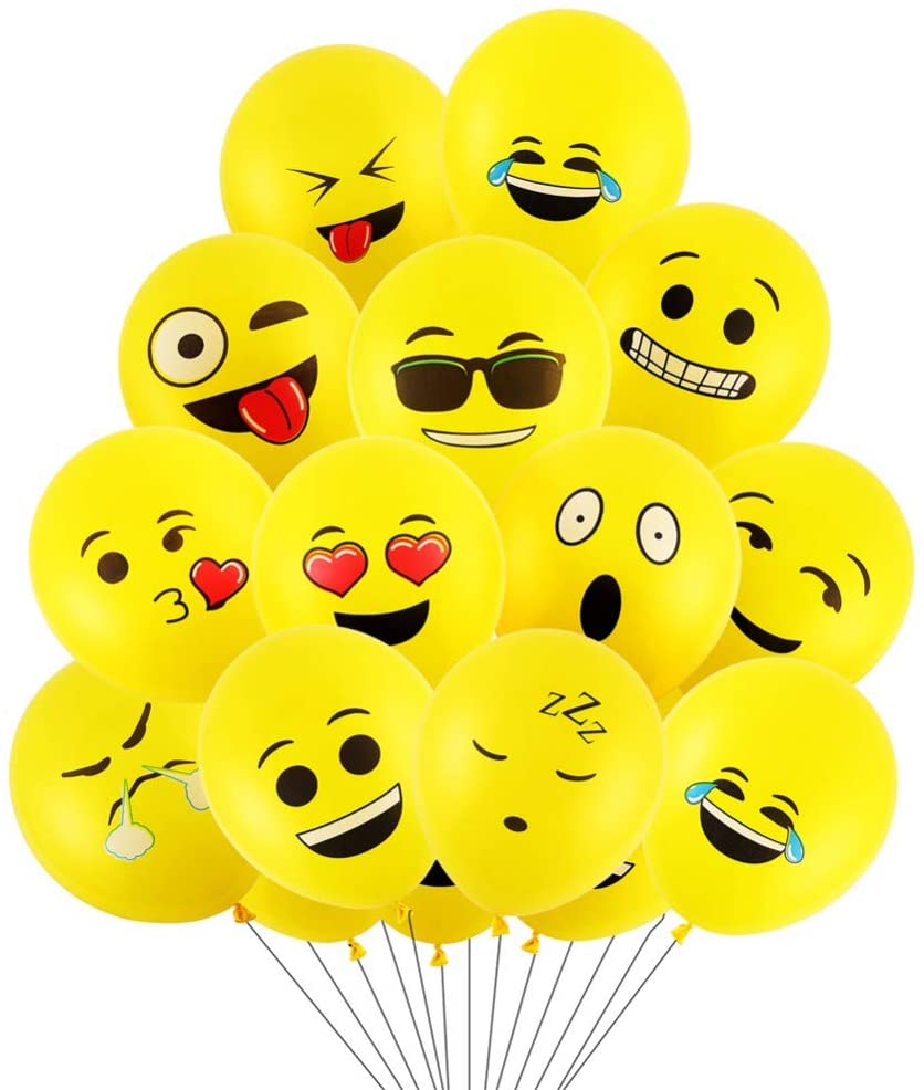 Picture of Emoji Smiley Face Air Balloons - 100 pcs