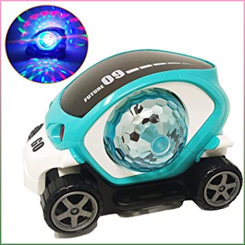 Picture of Musical Mini 09 Future car with Flashing Light Stunt car Toy for Kids | Stunt Car 360 Degree Rotating Toy for Kids Bump and Go Action for Kids (Multicolour-Pack of 1)