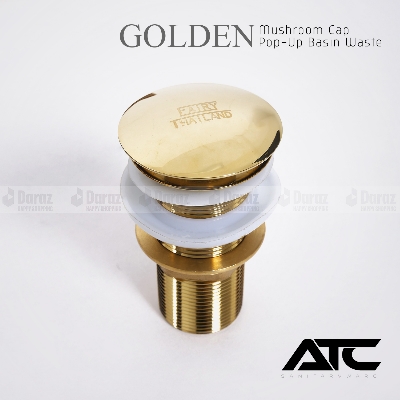 Picture of Golden Basin waste push system/ Brass Material Pop up Basin Waste