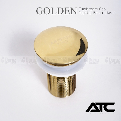Picture of Golden Basin waste push system/ Brass Material Pop up Basin Waste