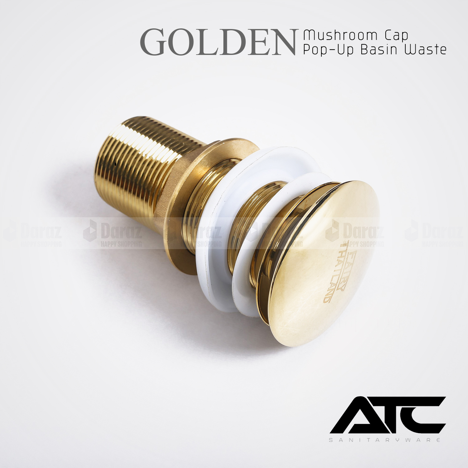 Picture of Golden Basin waste push system/ Brass Material Pop up Basin Waste