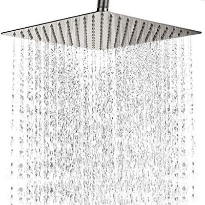 Picture of 8x8 Inch Stainless Steel 304 Square Ultra Slim High Pressure Rainfall Shower Head for bathroom Chrome Finish (8 INCH) (WITHOUT SHOWER ARM)