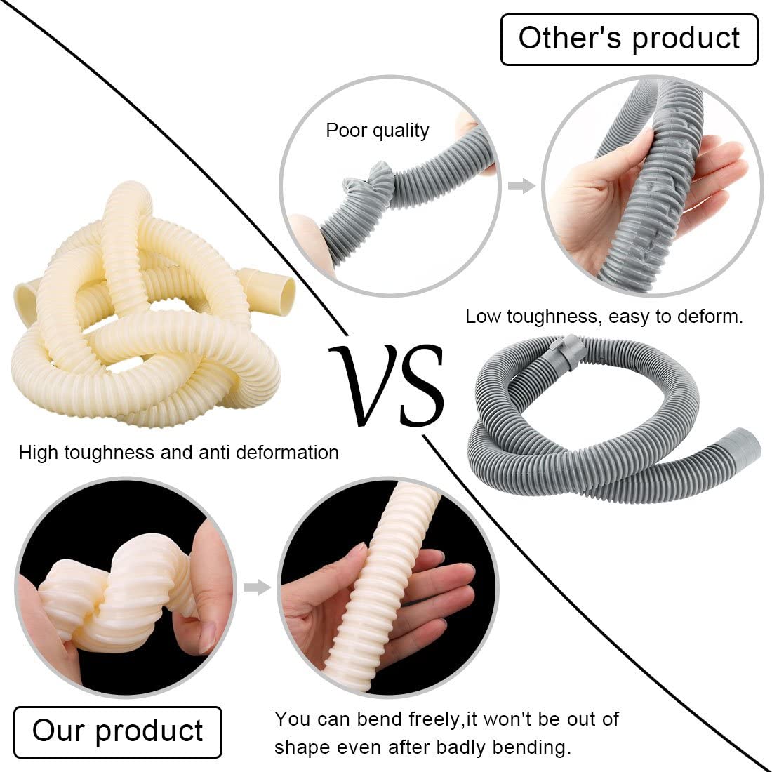 Picture of 5 Feet/ 150CM PVC Washing Machine Drain Hose Extension Kit, Universal Fit All Drain Pipe