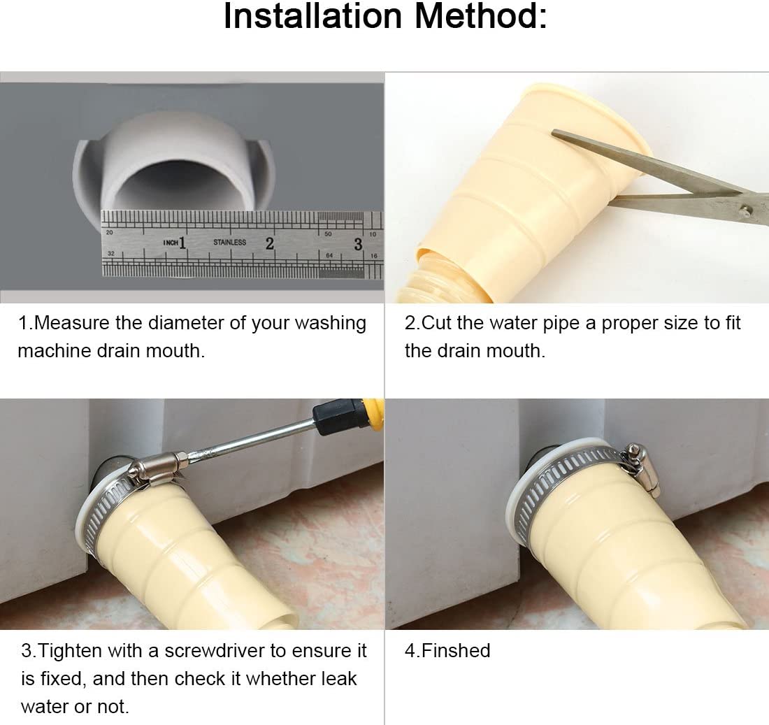 Picture of 5 Feet/ 150CM PVC Washing Machine Drain Hose Extension Kit, Universal Fit All Drain Pipe