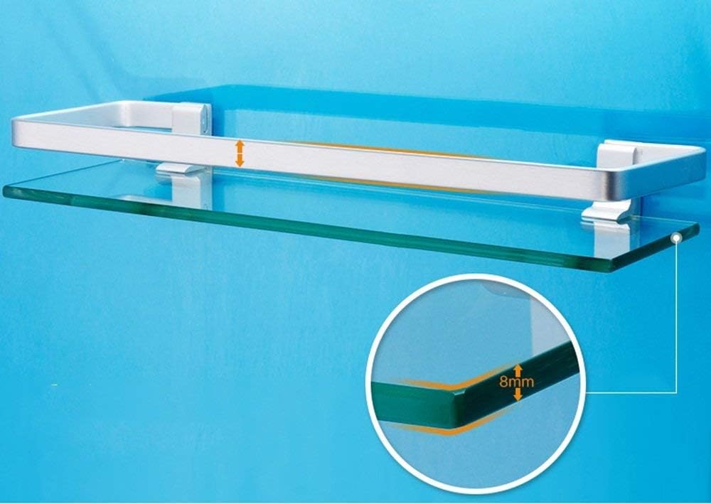 Picture of aluminium frame 2 part set all accessories included in the box screw and royel plugs attaching System Bathroom glass corner shelve 2 Layer