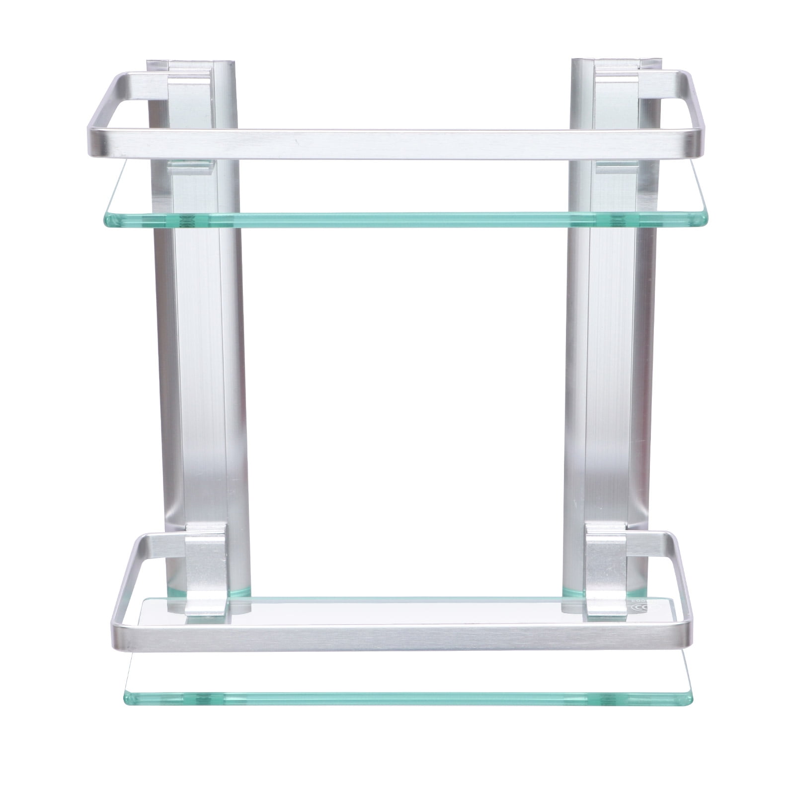 Picture of Tempered Glass Shelf Double-Layer Glass Bathroom Rack Wall Mounted Bracket Glass Bathroom Shower Organizer Shampoo Holder for Bathroom Home Kitchen