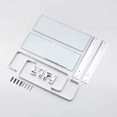 Picture of Tempered Glass Shelf Double-Layer Glass Bathroom Rack Wall Mounted Bracket Glass Bathroom Shower Organizer Shampoo Holder for Bathroom Home Kitchen