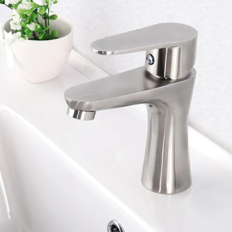 Picture of SUS304 Piller Cock for basin / deck mounted taps sus304 lever tap single handle bathroom faucet for washing basin - Couture - High-end