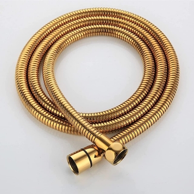 Picture of 304 Grade Stainless Steel Black Flexible Tube Shower Hose Pipe/Hand Shower Pipe/Health Faucet Tube Jet Spray Pipe (GOLD TUBE 1.2 METER)