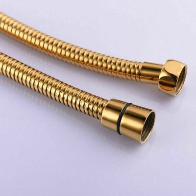 Picture of 304 Grade Stainless Steel Black Flexible Tube Shower Hose Pipe/Hand Shower Pipe/Health Faucet Tube Jet Spray Pipe (GOLD TUBE 1.2 METER)