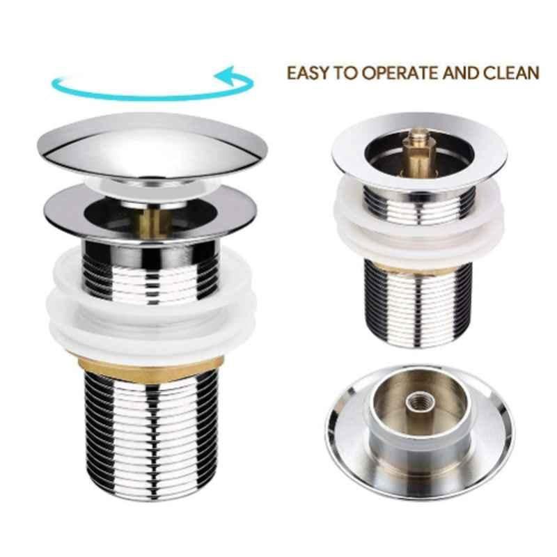 Picture of 6 inch Brass Silver Pop-Up Full Thread Waste Coupling, WC-S6