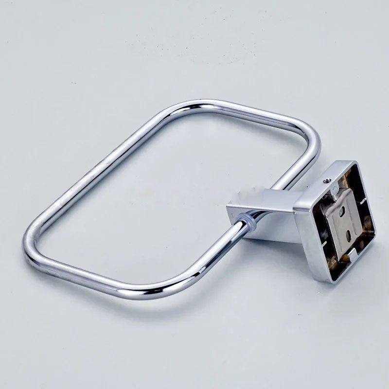 Picture of Stainless Steel Wall-Mounted rectangle shape Towel Ring [Chrome Polished Silver}