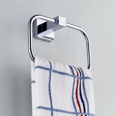 Picture of Stainless Steel Wall-Mounted rectangle shape Towel Ring [Chrome Polished Silver}