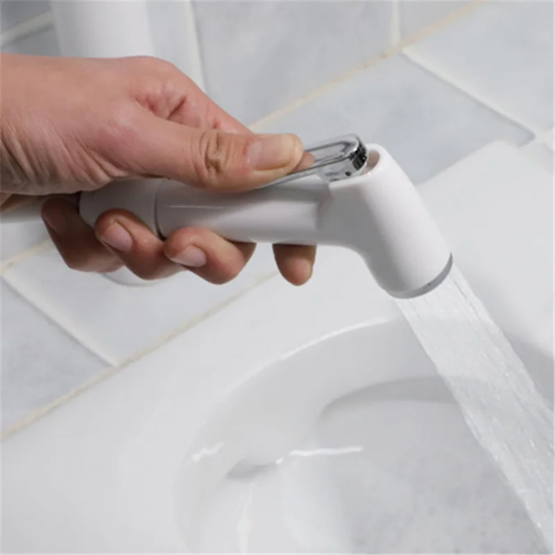 Picture of RAYA Push Shower Head Commode Shower Head Push Button Bathroom Sprayer [White / Off white]