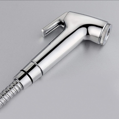 Picture of RAYA ABS Chrome Handheld Toilet Push Shower/ Bidet Sprayer Bathroom Shower Head Adapter Water Spray Hose Kit