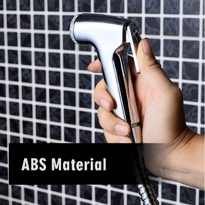 Picture of RAYA ABS Chrome Handheld Toilet Push Shower/ Bidet Sprayer Bathroom Shower Head Adapter Water Spray Hose Kit