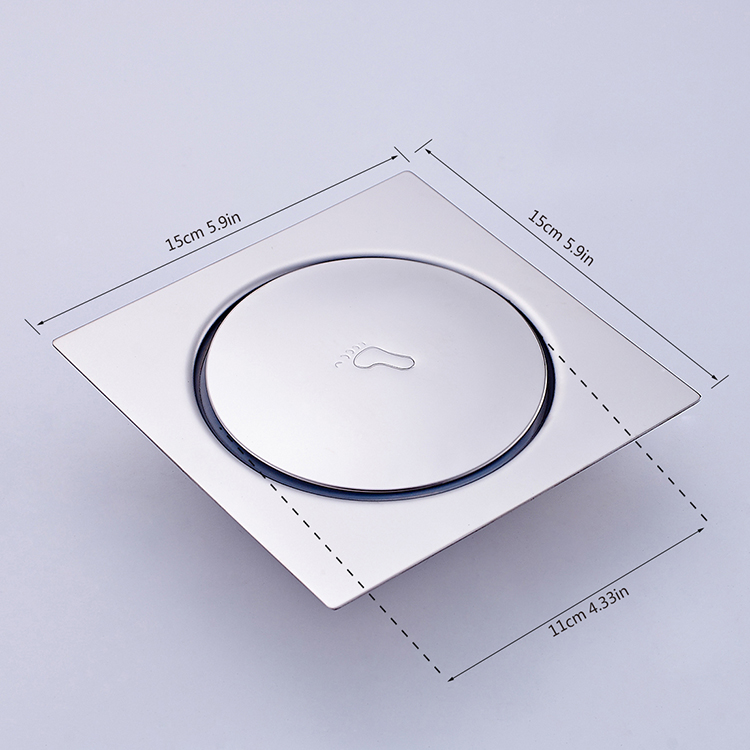 Picture of Floor drainer water outline for Bathroom and kitchen 100% Staineless Steel Grading Chrome polishing