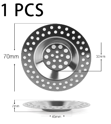 Picture of 3 inch Kitchen Sink Filter Stainless Steel Mesh Sink Strainer Filter Bathroom Sink Strainer Drain Hole Filter Trap Waste Screen