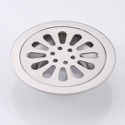Picture of Floor Jali / Shower Drainer for Bathroom, Toilet, Drain Grate Strainer Cover Contemporary Stainless Steel 1pc Floor Mounted [Silver]