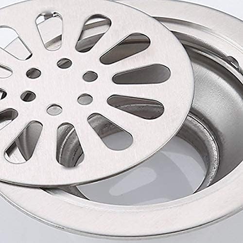 Picture of Floor Jali / Shower Drainer for Bathroom, Toilet, Drain Grate Strainer Cover Contemporary Stainless Steel 1pc Floor Mounted [Silver]