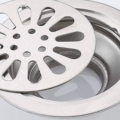 Picture of Floor Jali / Shower Drainer for Bathroom, Toilet, Drain Grate Strainer Cover Contemporary Stainless Steel 1pc Floor Mounted [Silver]