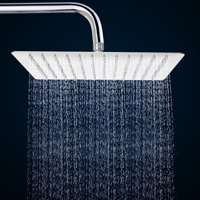 Picture of 12 Inch Square Stainless Steel Rain Shower Head Rainfall Bathroom Sprayer-silver