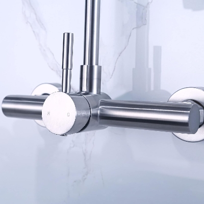 Picture of SUS304 Wall Mounted Mixer 360 Flexible Sink Cock for Kitchen (Stick Lever)