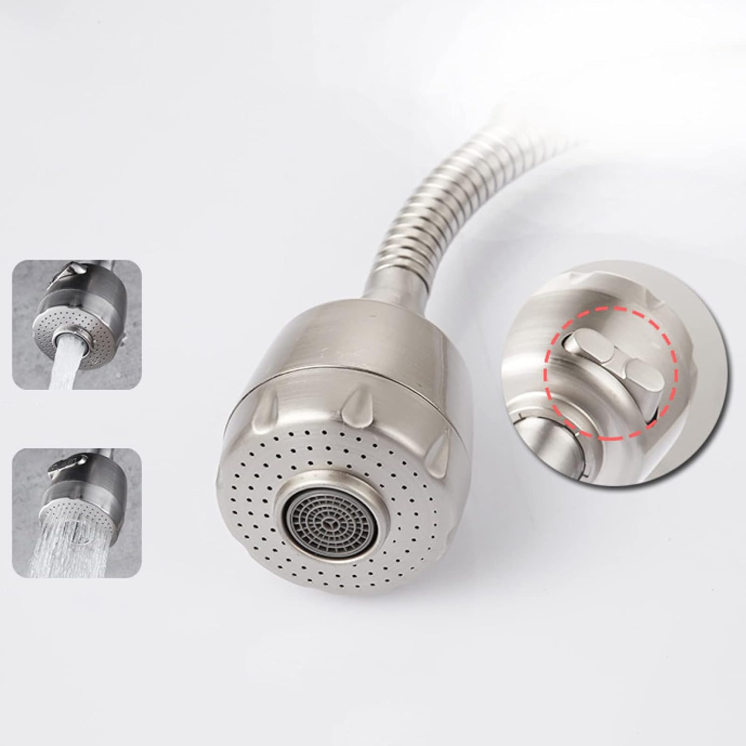 Picture of SUS304 Wall Mounted Mixer 360 Flexible Sink Cock for Kitchen (Flat Lever)