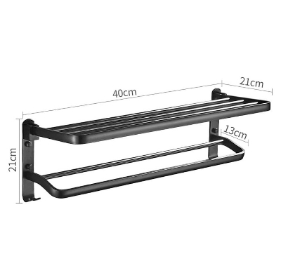 Picture of Towel Rack Towel Rail Double Bathroom Storage Towel Rack Foldable Towel Rack Bathroom Accessories