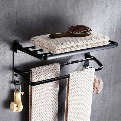 Picture of Towel Rack Towel Rail Double Bathroom Storage Towel Rack Foldable Towel Rack Bathroom Accessories