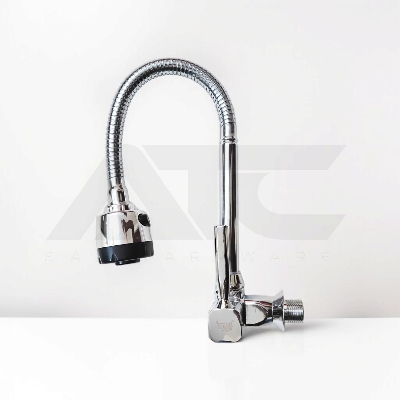 Picture of ATC Sanitaryware- Flexible Head Moving Sink Tap Wall Mount Tap for Kitchen [Chrome]