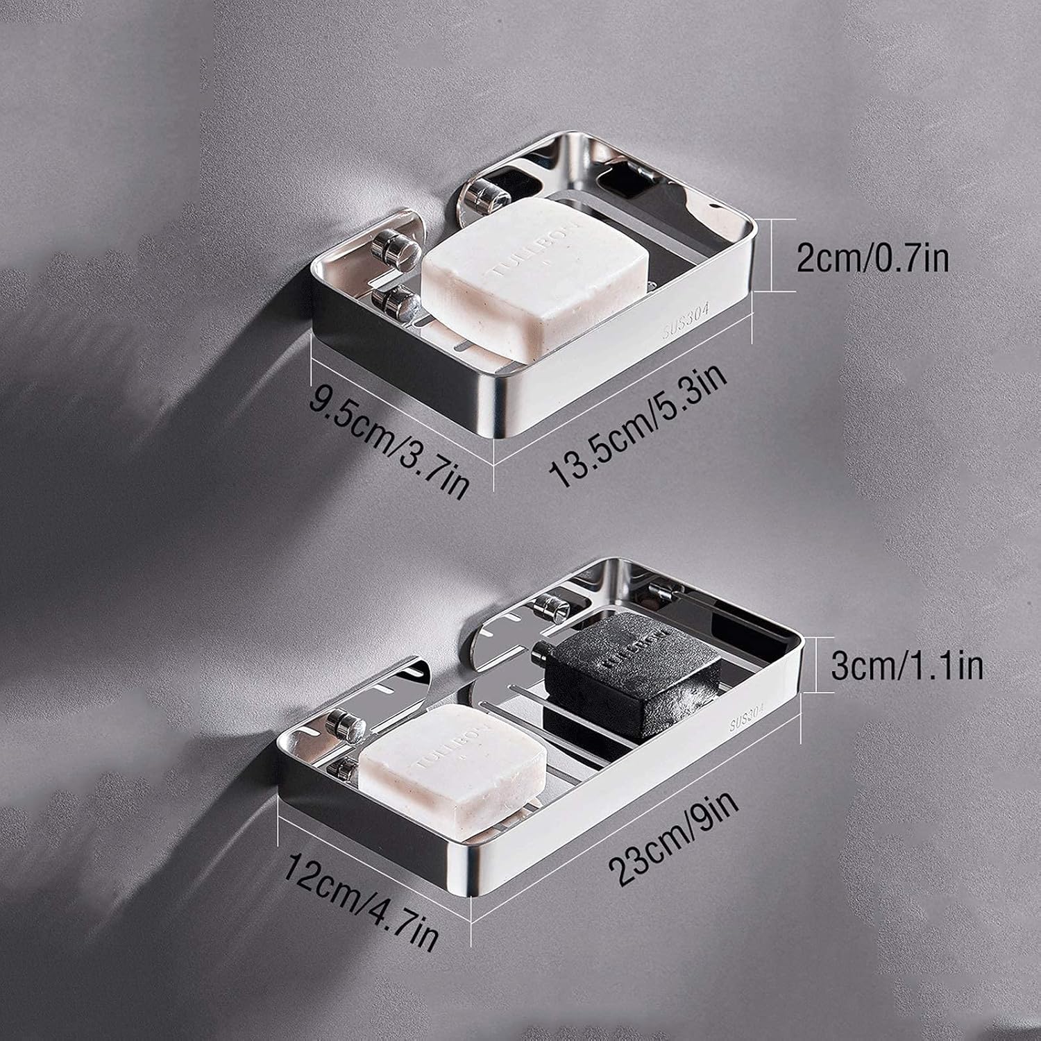 Picture of SUS304 Stainless Steel Heavy Duty Soap Case/ Dish/ Tray [Silver]