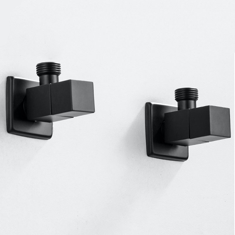 Picture of Solid Brass Black Square Valve Bathroom Accessory 1/2*1/2 Suqare Toilet Angle Valve Filling Valve