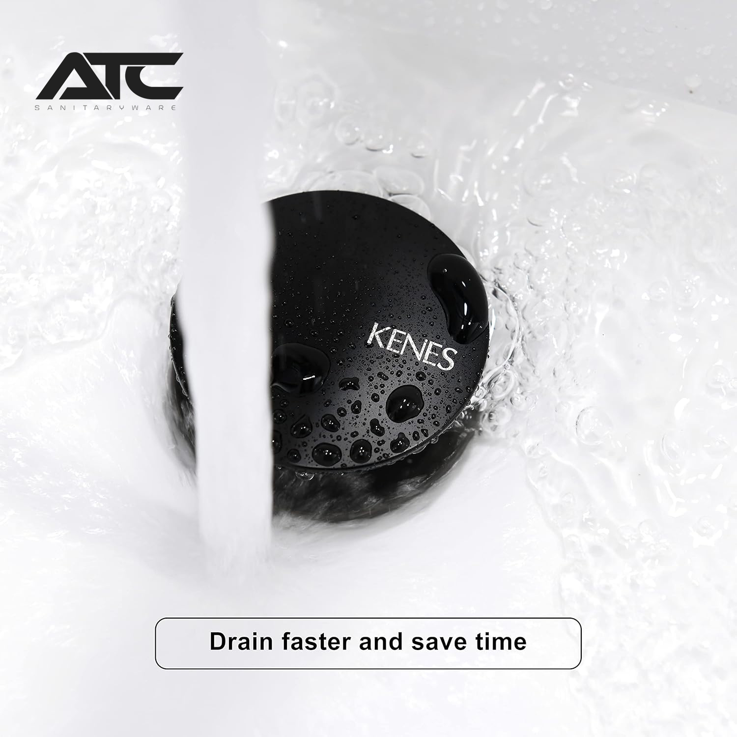 Picture of Pop Up Basin Drain, Matte Black Pop Up Sink Plug with Slots, Click Clack Spring Plug without Overflow for Sink (Black)