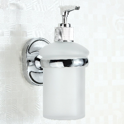 Picture of ATC Sanitaryware- Stainless Steel Wall Mounted Soap Dispenser Holder Shampoo Bottle Frosted Glass