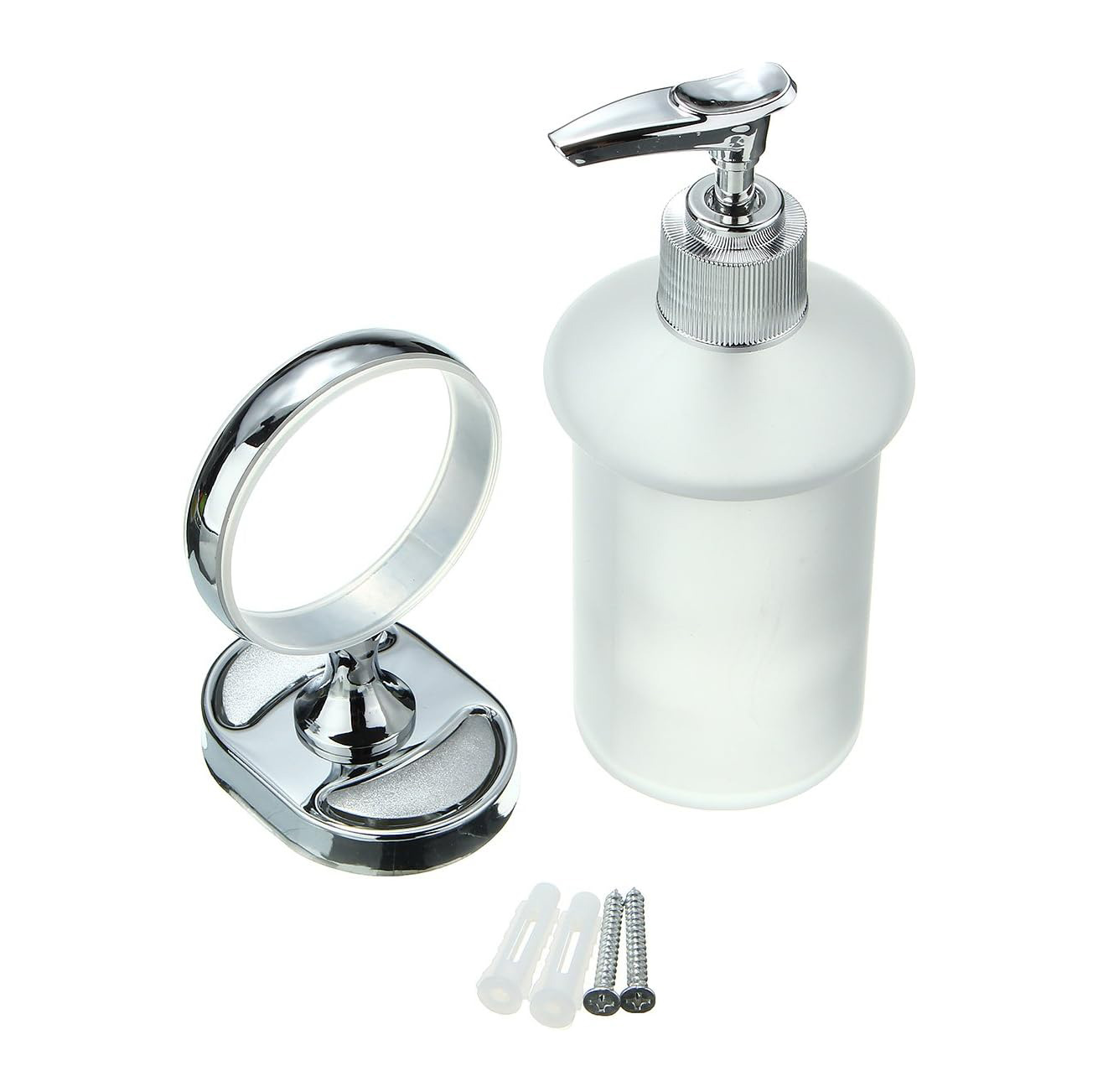 Picture of ATC Sanitaryware- Stainless Steel Wall Mounted Soap Dispenser Holder Shampoo Bottle Frosted Glass